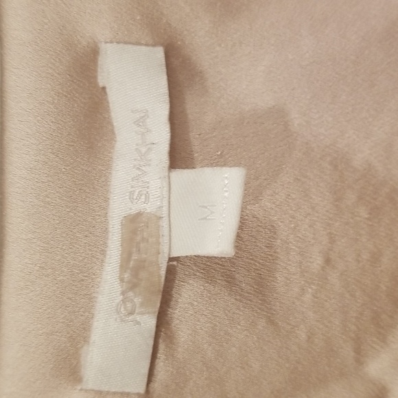 💕JONATHAN SIMKAI💕 Sequin Ruched Front Top ~ Champagne Medium - Picture 9 of 10